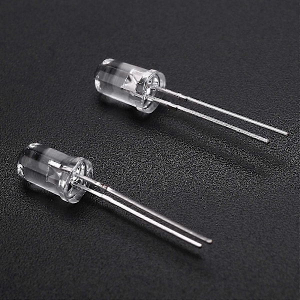 Chanzon 100 stk. 5mm Varm Hvid LED Diode Lys (Klar Rund Transparent 3000K DC 3V 20mA) Super Lysende Pærer Lamper Elektroniske Komponenter Lig