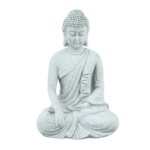 Liten Buddha-dekorasjon Utsøkt håndverk Buddha-pynt i grønn sandstein for fisketank Zen Sittende Buddha