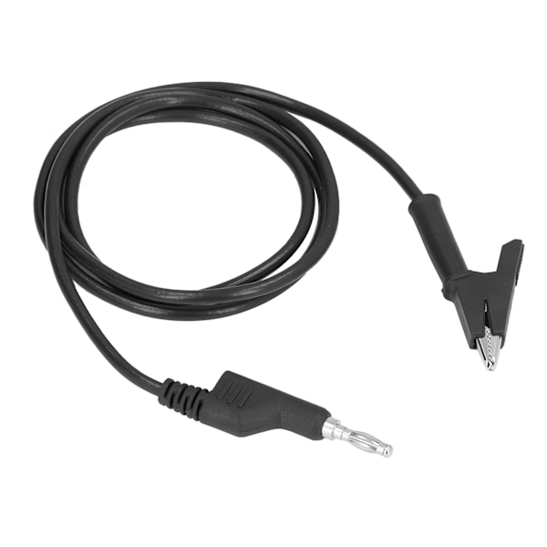 Krokodilleclips-testledninger Bananstikledningskabel Fleksibel til elektrisk test J.70035-1 4 mm Sort