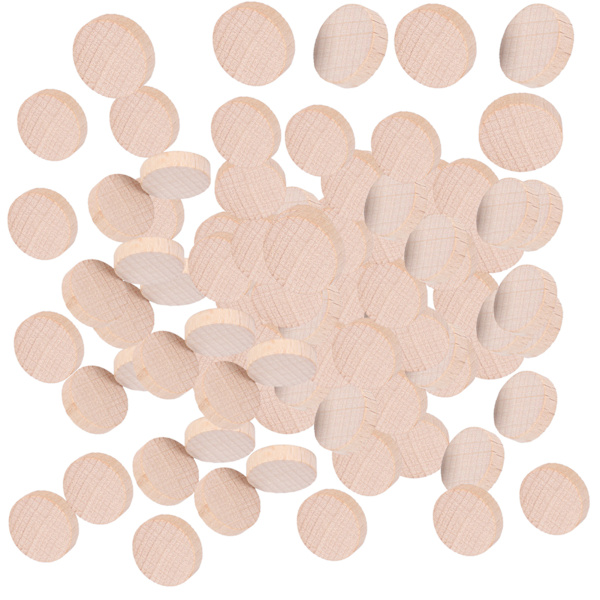 Bokträskivor i obehandlat trä DIY-hantverk Runda träskivor Chip-tillbehör 100 st x 3 påsar 2 cm