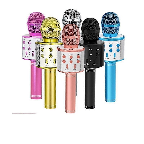 Karaoke Mikrofon Leksak för Barn Bluetooth Mikrofon med LED-Ljus rosa