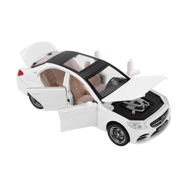 1/32 Valettu metallimalliautot Vetää takaisin Leluauton äänellä ja valolla Pojille ja tytöille LahjaValkoinen