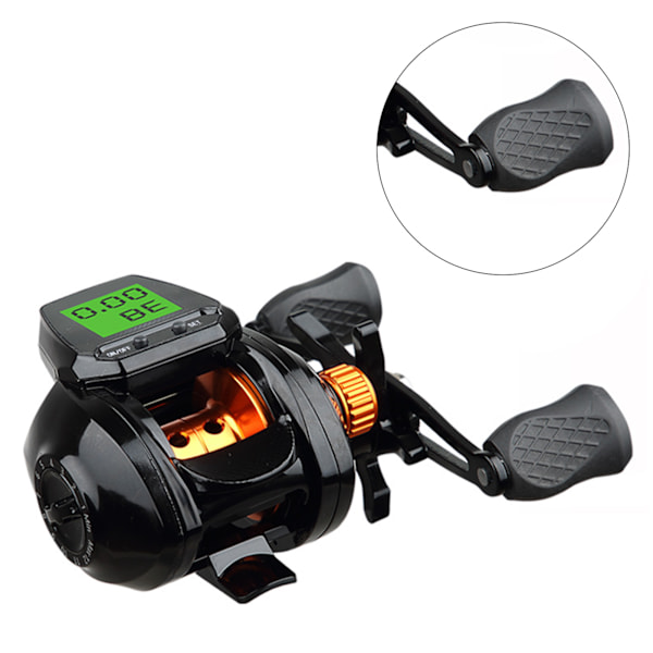 Fiskerulle Digital Display Dubbel Broms Lätt Vikt Anti Explosion Wire Baitcasting Rulle Guld