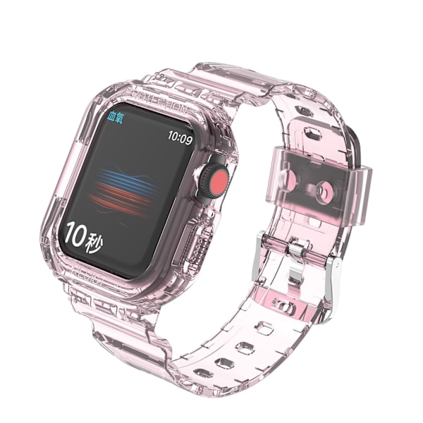 Smart Watch Rem för TPU Vattentät Integrerad Rem Armband Klocka Tillbehör för IOS Watch 7 Rosa 44/45cm