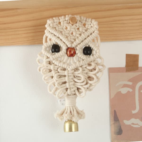 Uggla Macrame Vägg Hängande Handgjord Bomull Vävda Hängande Gobeläng Drömfångare Dekor för Vardagsrum Sovrum Kontor Galleri