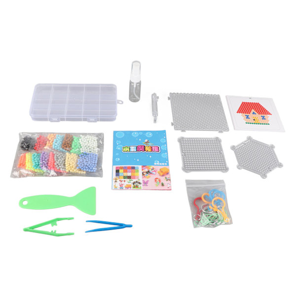 Vattenpärlor för barn, pysselset, pedagogiskt pussel, DIY, färgglada spel, leksaker för pojkar och flickor, 1500 pärlor