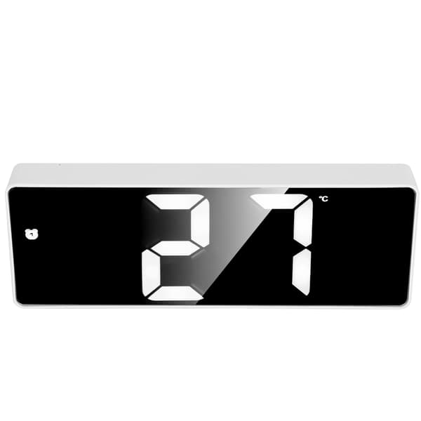 Elektronisk klocka LED-display Digitala spegelväckarklockor Batteri PlugIn Dubbelanvändning 0712