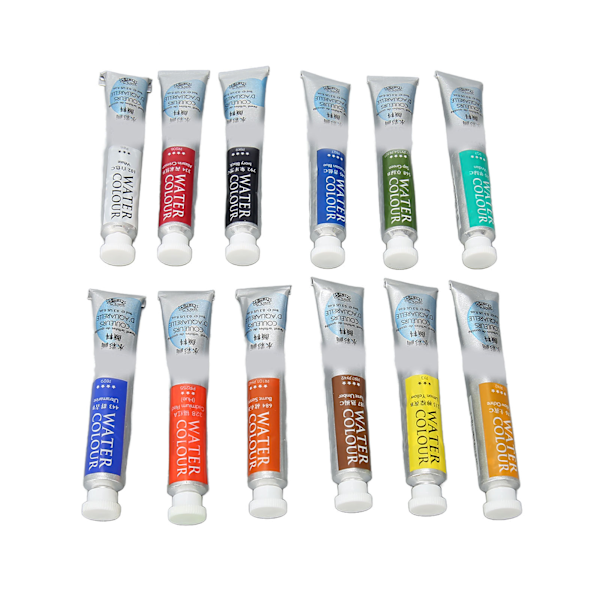 Vandfarve Maling 12 Farver 9ml Tube Lys Vibrerende Flot Transparens Akvarel Maling Sæt til Kunstner Maleri