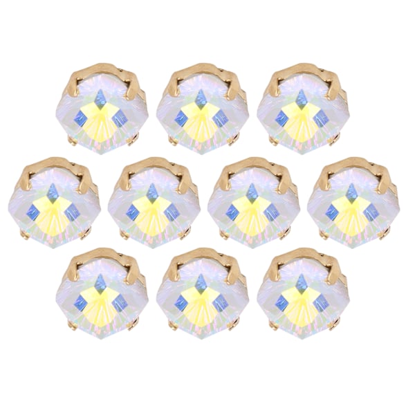 10 stk. syklo diamant fed firkantet glas high top tøj tilbehør dekorationer K9 10mmAB farve