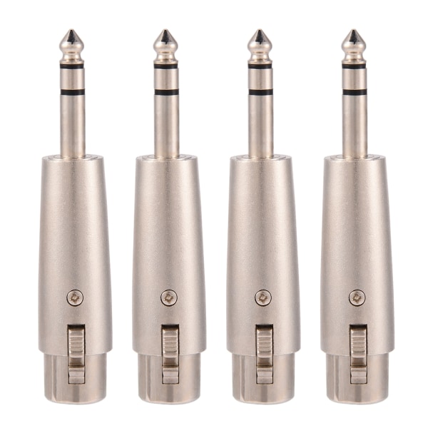 4 kpl 3-nastainen XLR naaras - stereo 6,35 mm 1/4" Plug Audio mikrofoni Mic Adapter -liitin