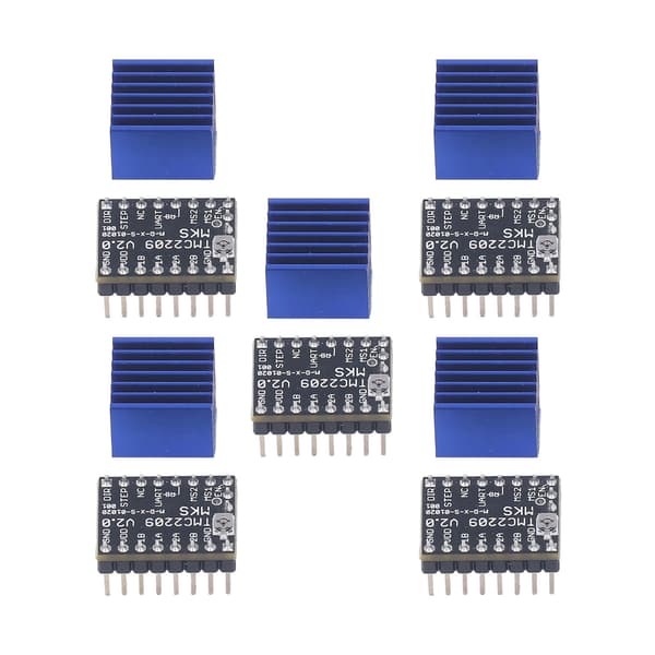 5 sett Stepper Motor Driver Kit Ultra Silent Motor Drive Module med kjøleribbe 5.5‑28V MKS TMC2209