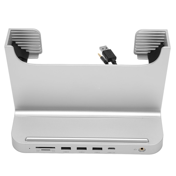 Vertikal PC-ställ 8 i 1 Dockningsstation Stabil Signalöverföring Mini PC-ställ för OS X Office Interface Expansion Silver Färg