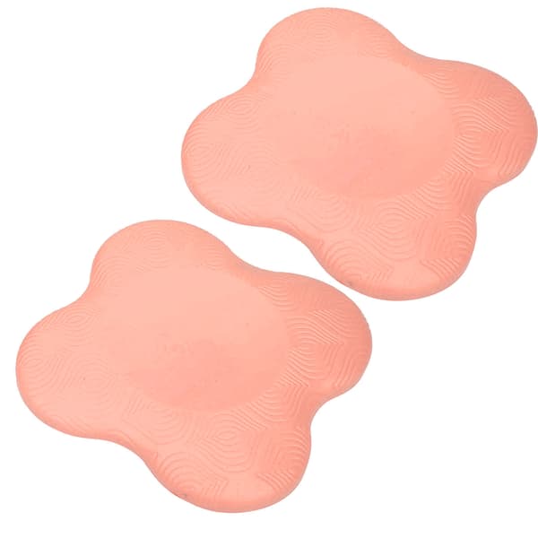 2 st Yoga Träning Knä & Armbåge Skydd PU Kudde Övningsmattor Dubbelsidig Halksäker (Rosa)