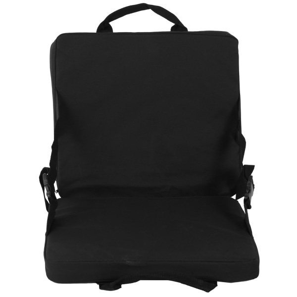 Bærbar justerbar campingstol med ryggstøtte - svart