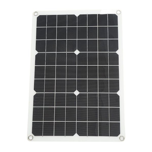 Solcellepanelsett Monokrystallinsk Høy Konverteringsgrad Dual USB-grensesnittutgang DIY Solcellepanel for Fotturer Camping 20W 5V