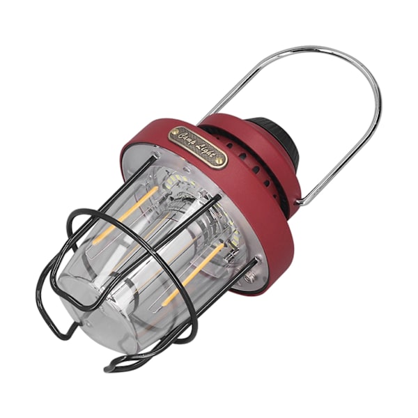 Campinglanterne Retro USB-lading 3 lysmoduser IPX4 vanntett campinglys for utendørs rød