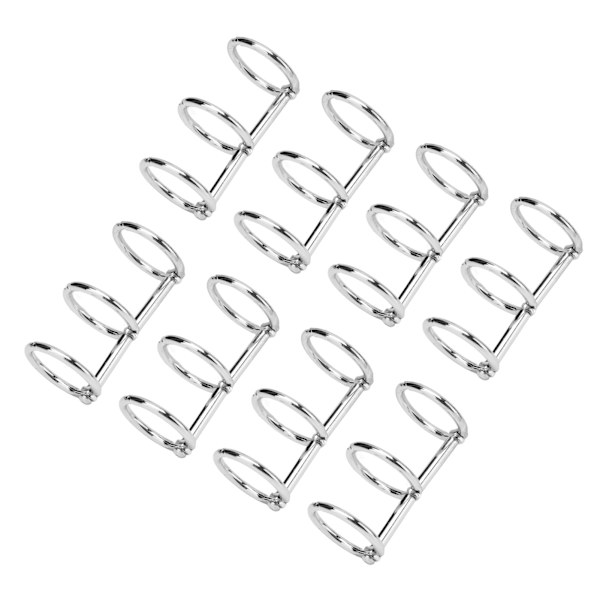 Metall DIY Hand Account Paper Lösbladsbindningsringar - Återanvändbara 3-håls elektropläterade bindningsringar Silver