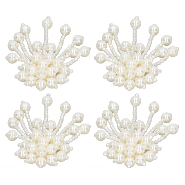 10 st Faux Pearl Blomster Tassel Utsökt Elegent 4cm Bredd Dekorativa Tillbehör för DIY Kläder Skor Väskor Gardiner
