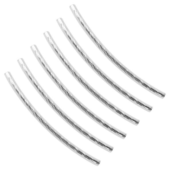 200 st krökta nudlar rör distanspärlor långa eleganta twist DIY smyckestillverkning tillbehörSilver