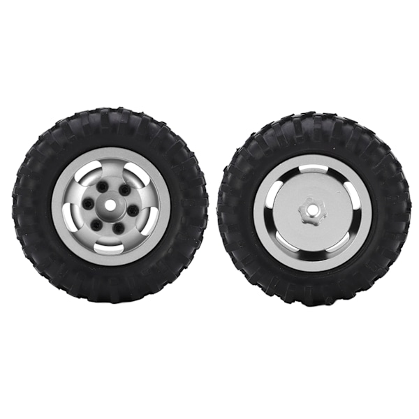 2 kpl/setti 55 mm metalliset vanteet ja renkaat Axial SCX24 1/24 RC-autoon, hopeanväriset