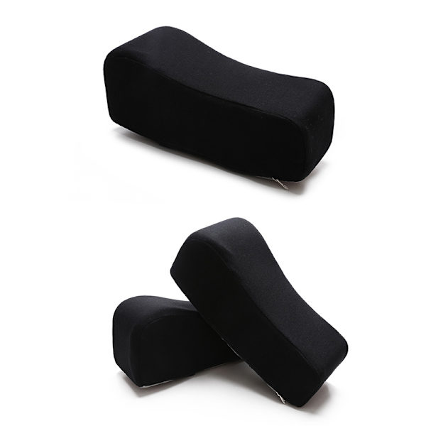 Ergonomiske stol armlæn puder Gaming stol armlæn puder albue pude buet model til computer kørestol sort bomuld foran 10cm bagpå 7cm