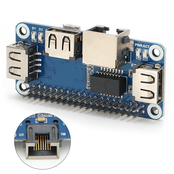 Udvidelsesmodul Hub Splitter Board Elektrisk tilbehør USB til Ethernet RJ45 Netværksport Udvidelsesmodul