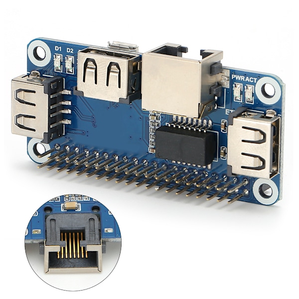 Utvidelsesmodul Hub Splitter Board Elektrisk Tilbehør USB til Ethernet RJ45 Nettverk Port Utvidelsesmodul