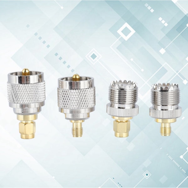 4 sett SMA til UHF adapter UHF hann/hun til SMA hunn/hann RF koaksial adapterkontakt