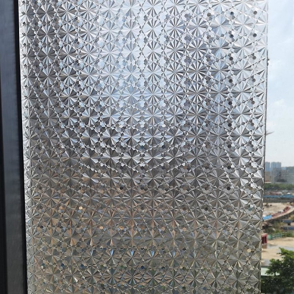3D diamant elektrostatisk uigennemsigtig vinduesfilm - 45cm x 100cm