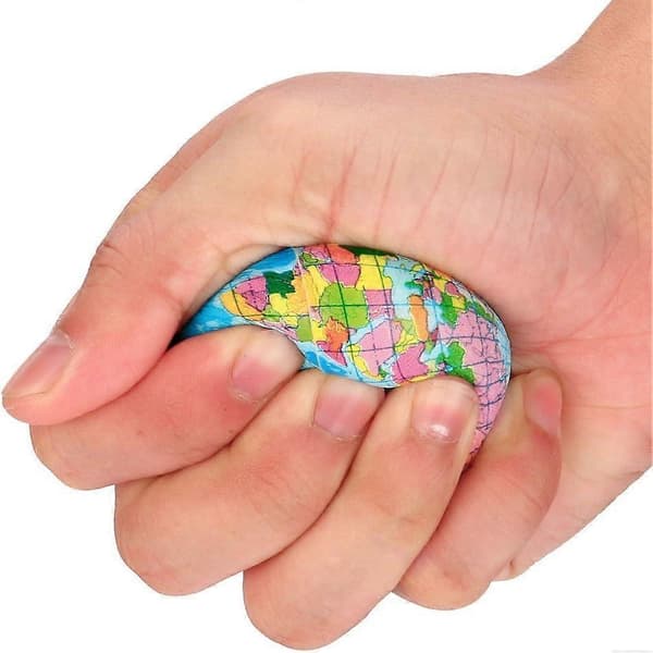 Globe Squeeze Balls, 60mm Sponge Solid Soft Ball Map Ball Foam Vent Ball Earth Stress Relief Foam Balls for School Bag Gift (5 Pcs)