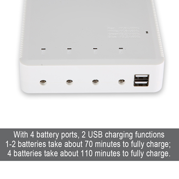 4 Batteriportar + 2 USB-laddnings RC Drone-laddare för XIAOMI FIMI X8 SE Drönare 100-240V Vit AU