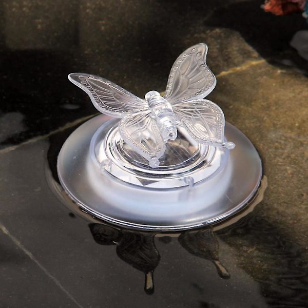 Svømmebassenglys 1 stk Flytende lys sommerfugl LED Flytelys svømmebasseng vanntett utendørs hage flagonfly, hvit, 12*6cm