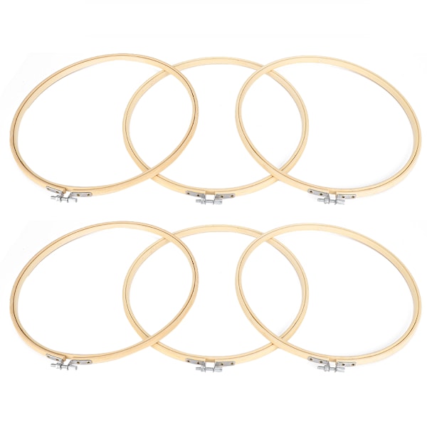 Justerbar broderiram med korsstygnsram, cirkelformad broderispännare, syverktyg, 6 st, 26 cm
