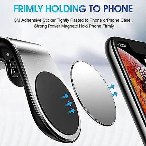 Magnetisk Telefon Bilholder Feste Luftventil Sterke 5N62 Magneter Håndfri 360 Graders Rotasjon Mobil Smarttelefon GPS Nettbrettholder for Bil for iPho