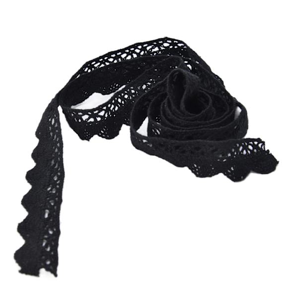 Spetsband DIY Bomullsnät 2 cm Bredd 20 Yards Elegant tyg Spetskant för Gardinkläder Bordsduk Presentpaket Svart