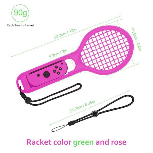 Tennisracket för Tennis Aces-spel Adventure-modell för spelkonsoltillbehör Grön Rosa