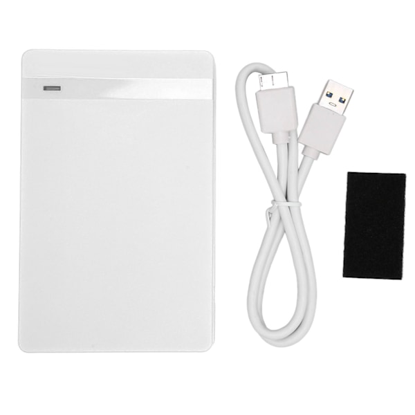 2,5 tommers harddisk kabinett USB3.0 Plug and Play Mobil HDD kabinett Ekstern HDD kabinett adapter for Windows for OS Hvit