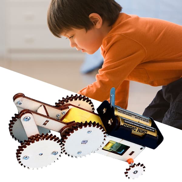 Elektrisk Gear Shuttle Kit Gør-det-selv Studerende Pædagogisk Model Kit Harmløs Gear Bil