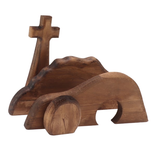 Påskbricka Bundle Kit Festlig Atmosfär Trä Påskdekoration för Hem Kyrka Kontor Bord Typ A