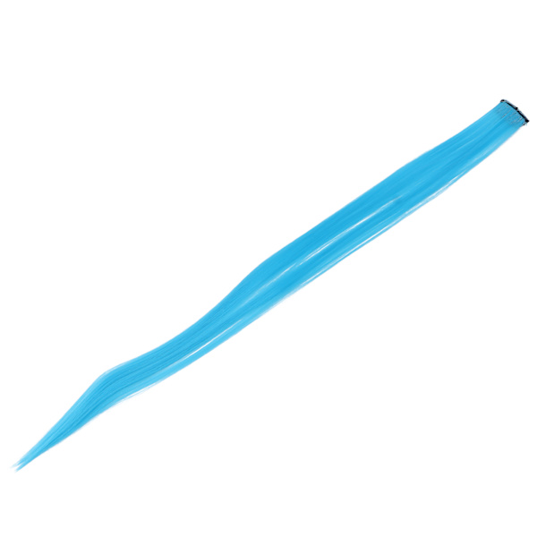 Colored Clipin Hair Extensions Highlight Synthetic Party One Piece Hair Extensions (blå)