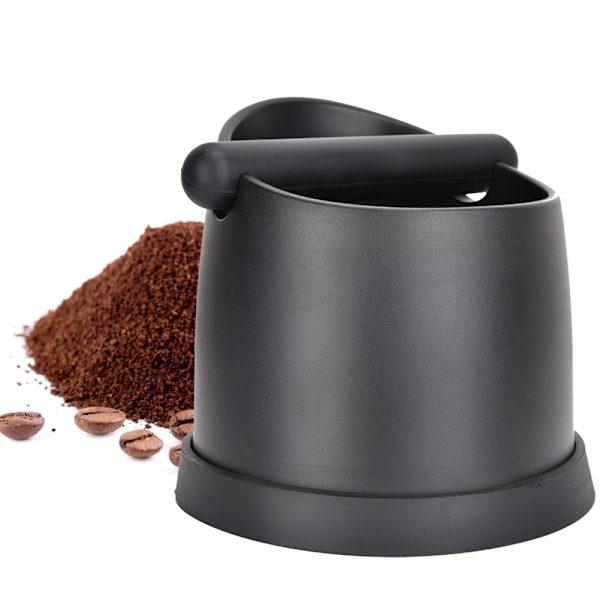 Stor kaffeknock-out-boks i plast til espressokaffegrums (sort)