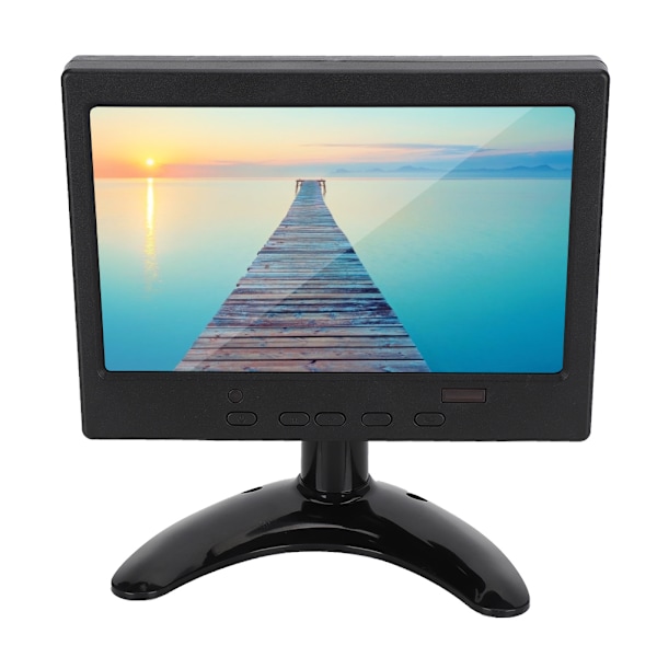 7 tuuman 1024x600 resoluutioinen 16:9 monitoimi-näyttö HDMI / VGA / AV -tulolla jalustalla (100-240V) AU-pistoke