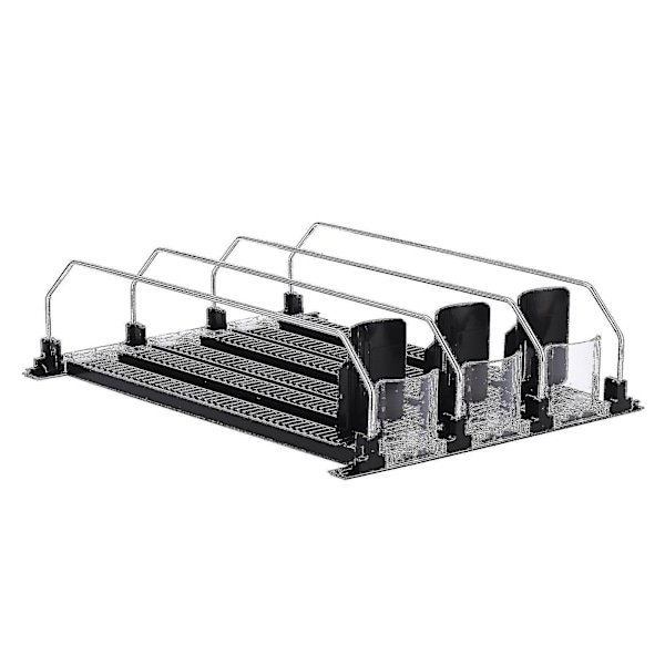 Automatisk brusboksarrangør for kjøleskap - Stor kapasitet svart plastlagringsstativ 31cm 3stk