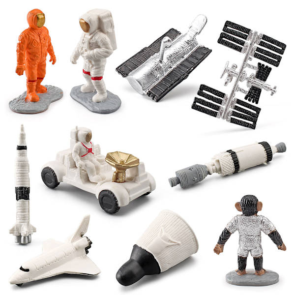 10 st Astronautmodell Set PVC Rymdman Leksaker Yttre Rymden Miniatyrer Astronaut Figurer Tårta Topper Förskola Inlärningsgåvor för Barn