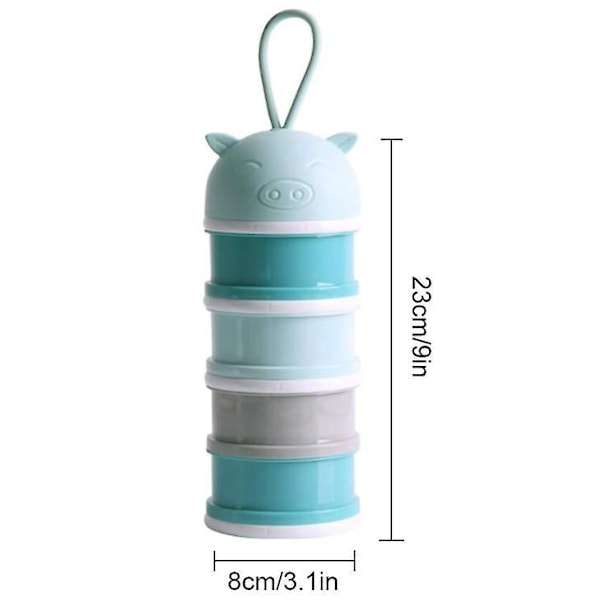 Bärbar stapelbar babyformuldispenser - 4 fack