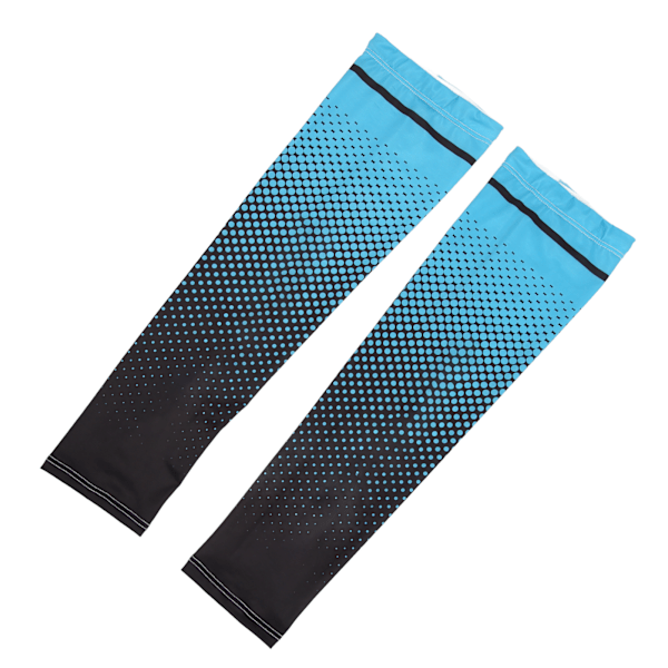 Arm Sleeves Solbeskyttelse Elastisk Pustende Kjølig Fukt Absorpsjon Gratis Størrelse Sol Sleeves for Sport Sykling Reise Lyseblå