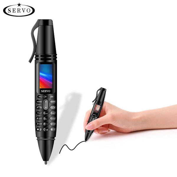 Pen Telefon under 4 tommer Tiny skjerm under 500W PX Slitasjebestandig Multifunksjon ABS Pen Mini Telefon for StudentBlack