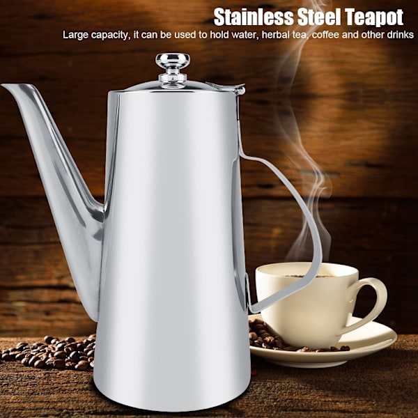 2L tekanna i tjockt rostfritt stål Elegant te kaffe vattenkokare för hemmarestaurang #2