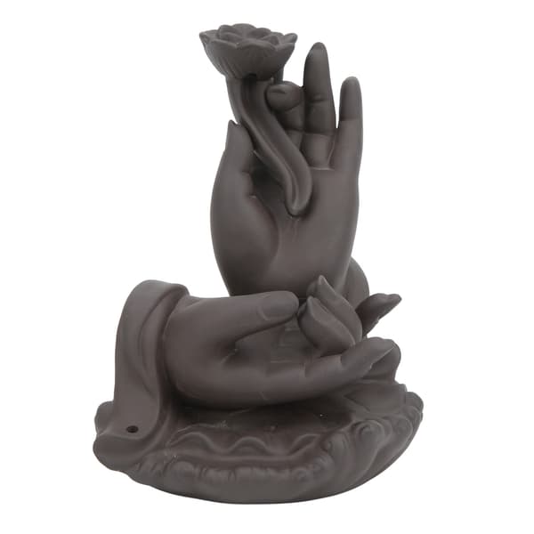 Buddha Hand Waterfall Rökelsebrännare Rök Vattenfall Måttlig Storlek Backflow Rökelsehållare för Sovrum Studier Kontor