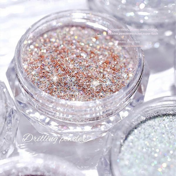 8 Pulloa/setti Sateenkaari Glitter Kynsien Kristallitimantti Jauhe Mikro Lasiglitter Pigmentti Manikyyrikoristeluun